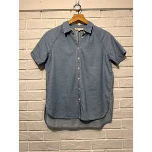 Madewell Women's Denim Shirt- Short sleeve- XXS - Light Wash